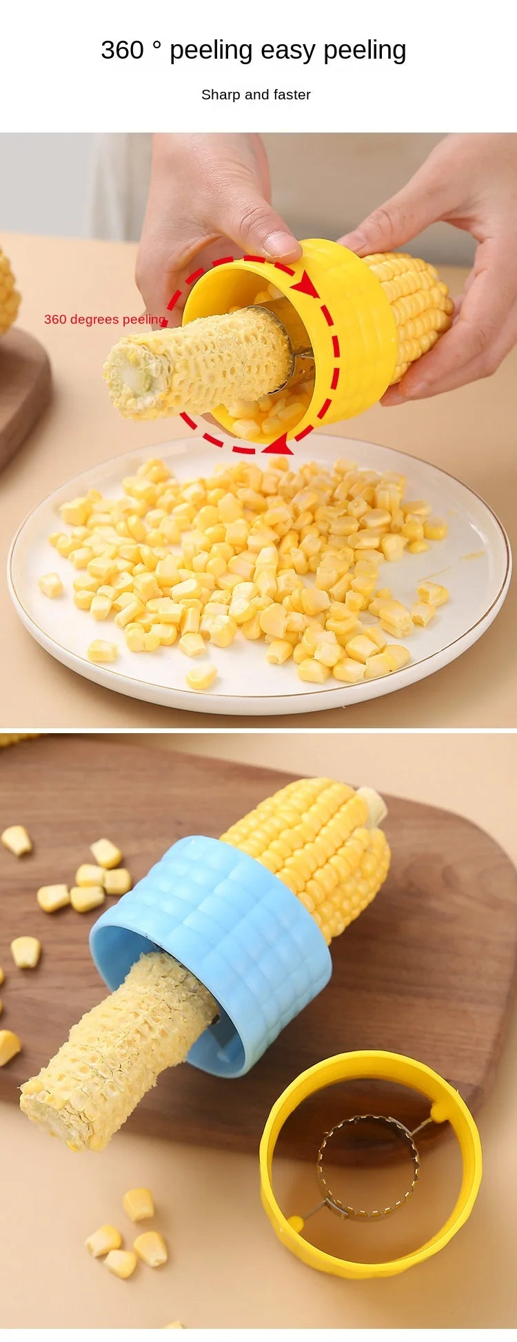 1PC Rotary Corn Peeler Planed Corn Kernel Separator Household 304 Stainless Steel Corn Thresher Kitchen Gadget Free Shipping