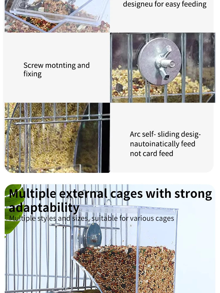 Parrot Bird FeederSpill-proof Automatic DispenserSplash-proof Outside FeederBird FeederTiger PeonyPhoenixBird Supplies