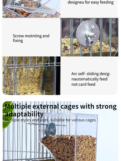 Parrot Bird FeederSpill-proof Automatic DispenserSplash-proof Outside FeederBird FeederTiger PeonyPhoenixBird Supplies