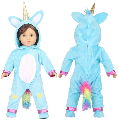Toy Accessories Five Colors  Fit 18 inch 43cm Doll Clothes Born Baby Animal  Doll Clothes Suit For Baby Halloween Festival Gift