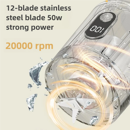 New Portable Juice Blender 600ml 12 Blades Fast Blending USB Rechargeable For Outdoor Milkshake Smoothie Electric Blender