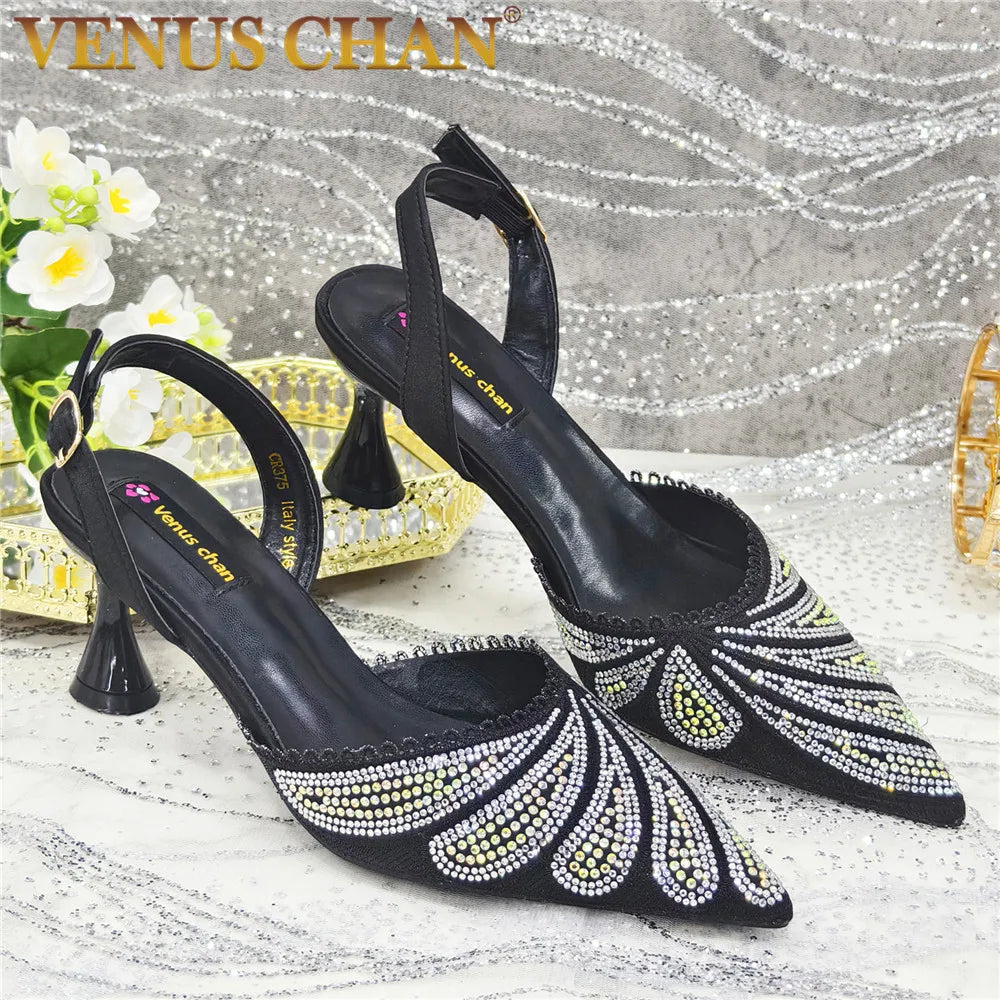 High Quality African Wedding Shoes Summer Sandals for Wedding 2025 Sexy Pumps Rhinestone Fashion Women Wedding Shoes