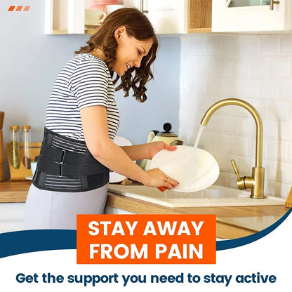 Back Brace with Lumbar Pad,6 Flexible Support,Back Brace for Men Lower Back,Lightweight Back Brace for Lower Back Pain