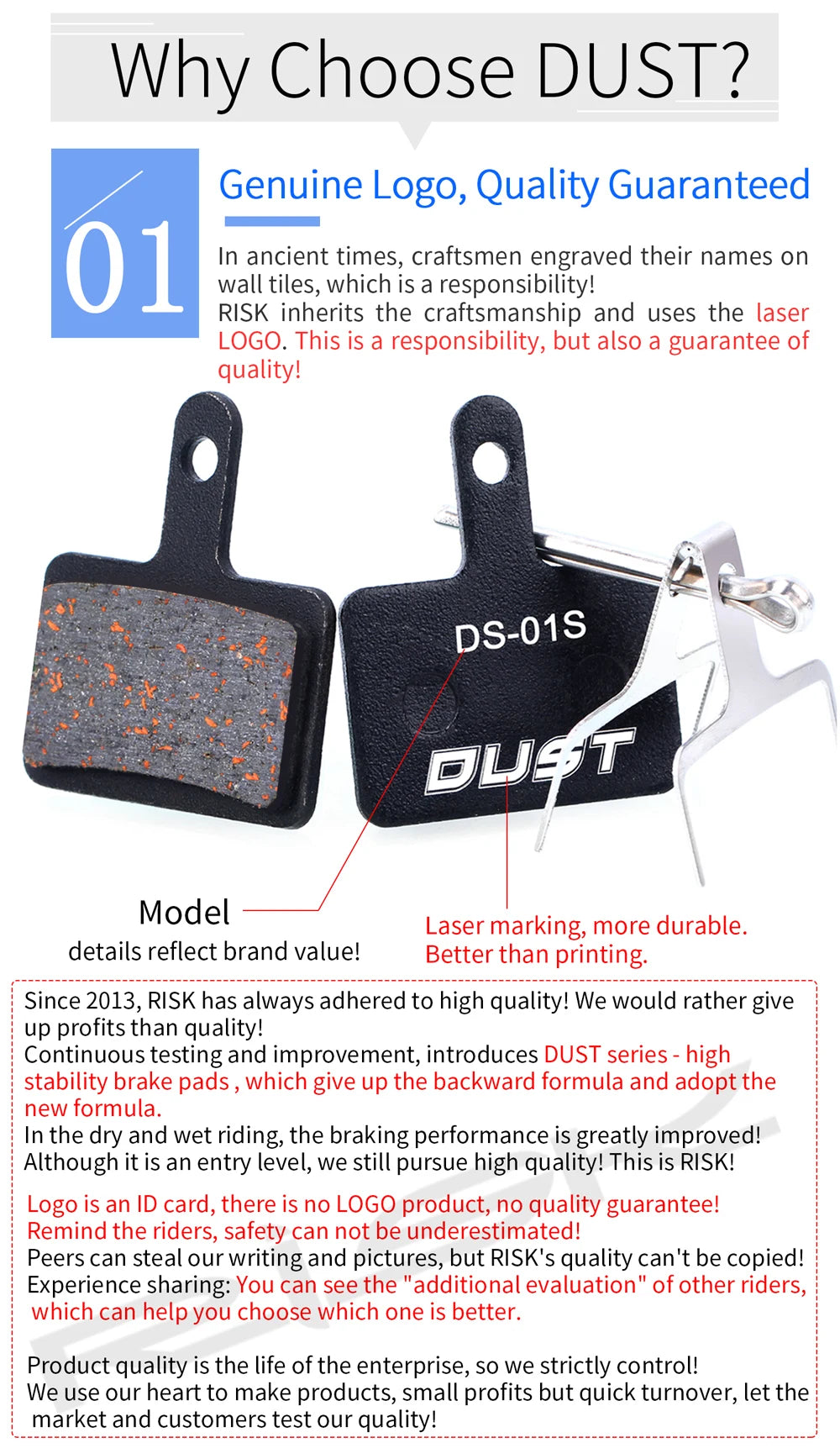 DUST 1Pair Semi-Metal Bicycle Hydraulic Disc Brake Pads MTB Mountain Bike Parts for SHIMANO XT XTR M315 SRAM Avid BB5 BB7 E1 E3