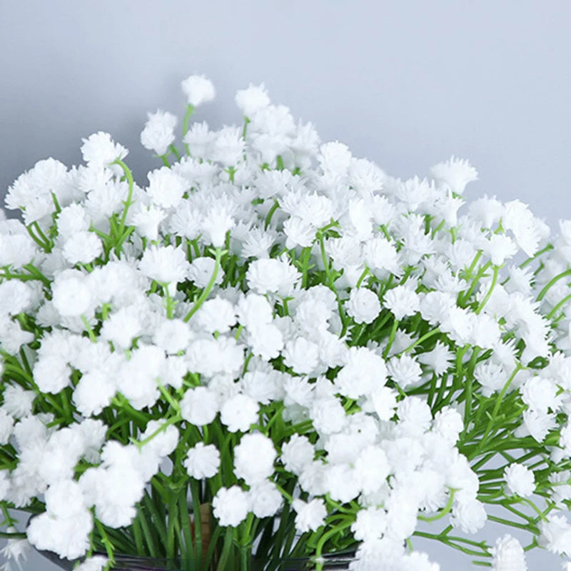 White Babys Breath Flowers Artificial White Fake Flowers Gypsophila DIY Floral Bouquets Arrangement Wedding Home Decor
