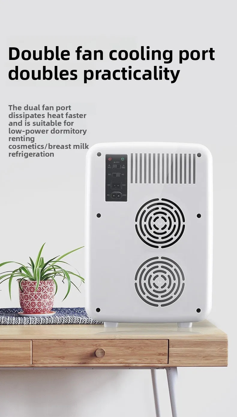 12V/220V Dual-Power Car Fridge Freezer, 12L Compact Refrigerator for Home/Office/Truck, Fast Cooling, Energy-Efficient