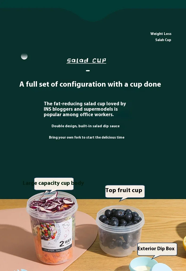 Breakfast On The Go Cups, Salad Cup To Go, Take And Go Yogurt Cereal Overnight Oats Snack Parfait Containers & Salad Dressing Ho