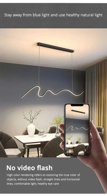 Dining Room Lamp Chandelier Light Luxury Lamps Modern Minimalist Dining Room Dining Table Bar Nordic Minimalist Strip 2025 New