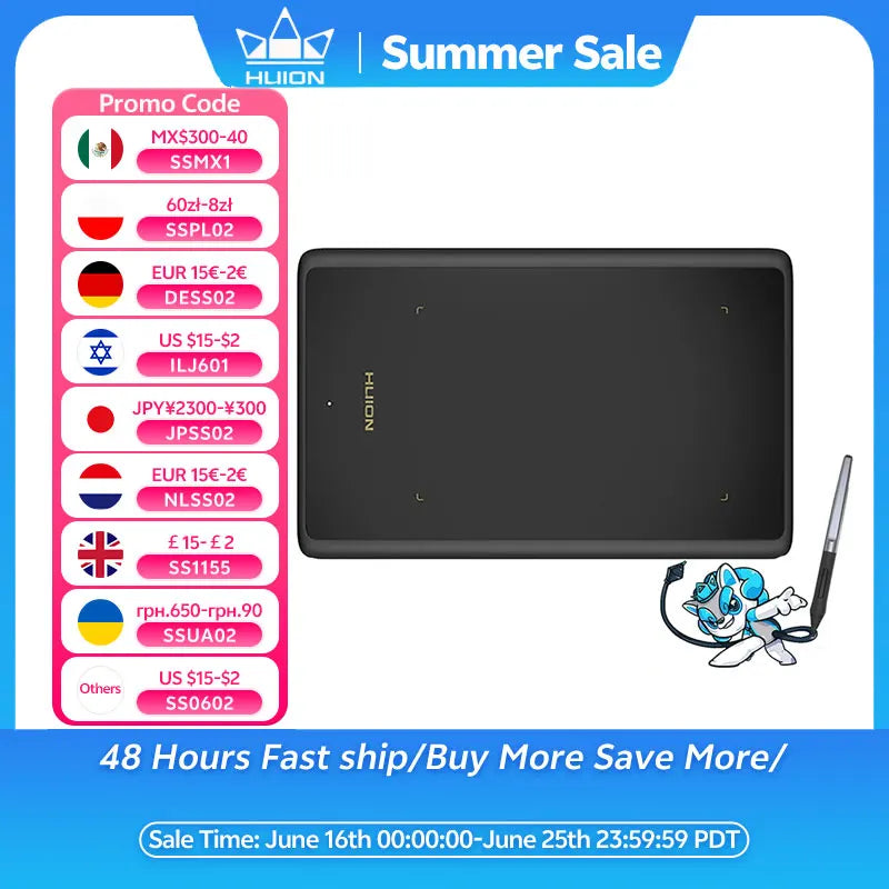 Graphics Tablet HUION H420X Digital Drawing Tablet Graphic Tablet for Painting with Battery-Free Pen PW100 8192 L