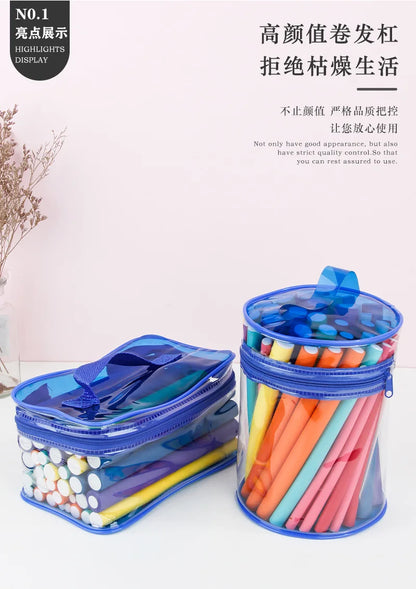 42pcs Flexible Hair Curling Rod Hair Curler Makers Soft Foam Bendy Twist Curls Flexi Rollers Styling Tools Hair Roller No Heat