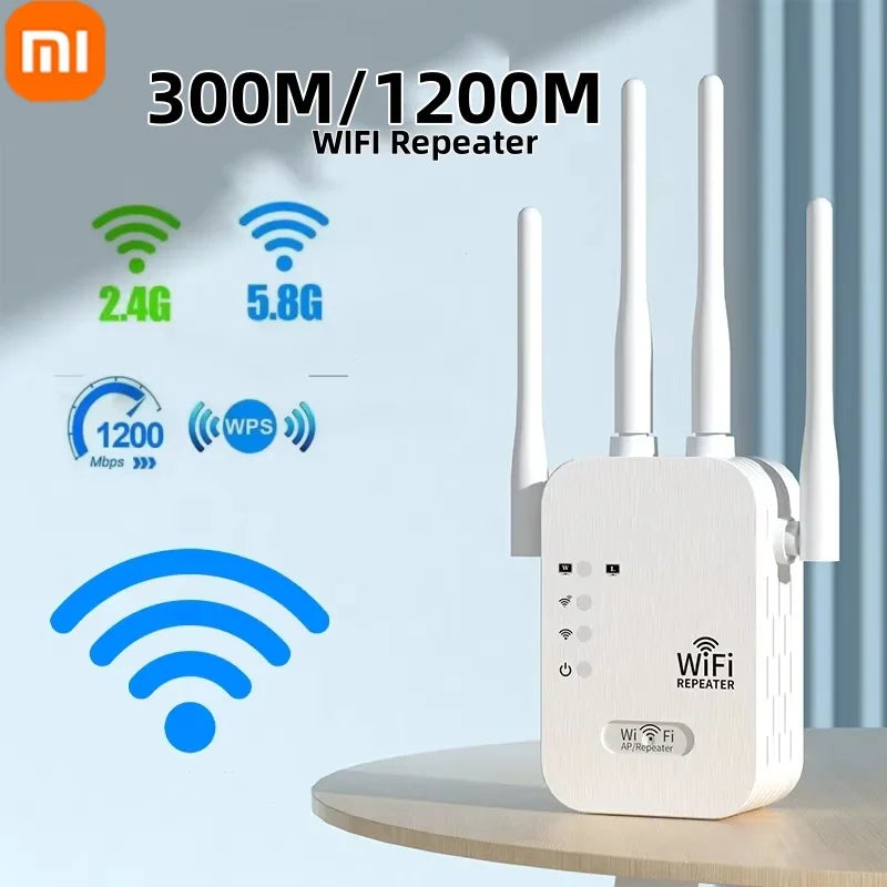 Xiaomi 1200Mbps Wifi Amplifier Dual band 2.4G 5G Repeater Network Expander Range Extender Signal Booster Wireless Wi-Fi Router