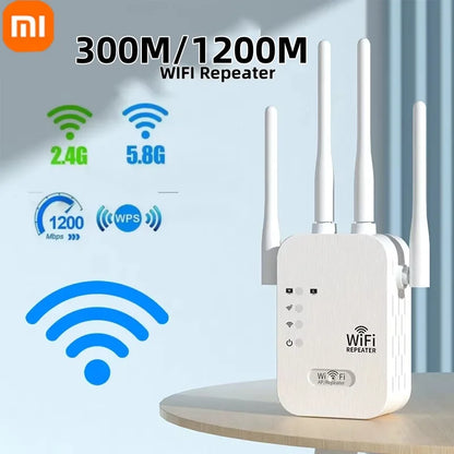 Xiaomi 1200Mbps Wifi Amplifier Dual band 2.4G 5G Repeater Network Expander Range Extender Signal Booster Wireless Wi-Fi Router