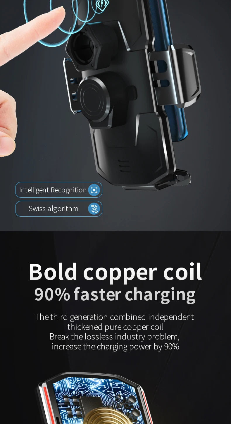 Magnetic Car Phone Holder 66W Wireless Fast Charger Infrared Induction Car Air Vent Bracket for iPhone 12 13 14 15 Andorid Mount