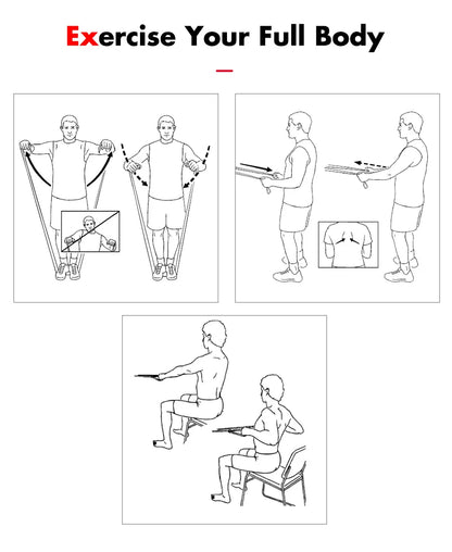 Resistance Elastic Bands Exercise Strength Training Fitness Bands with Door Anchor Handles Legs Ankle Straps for Home Workouts