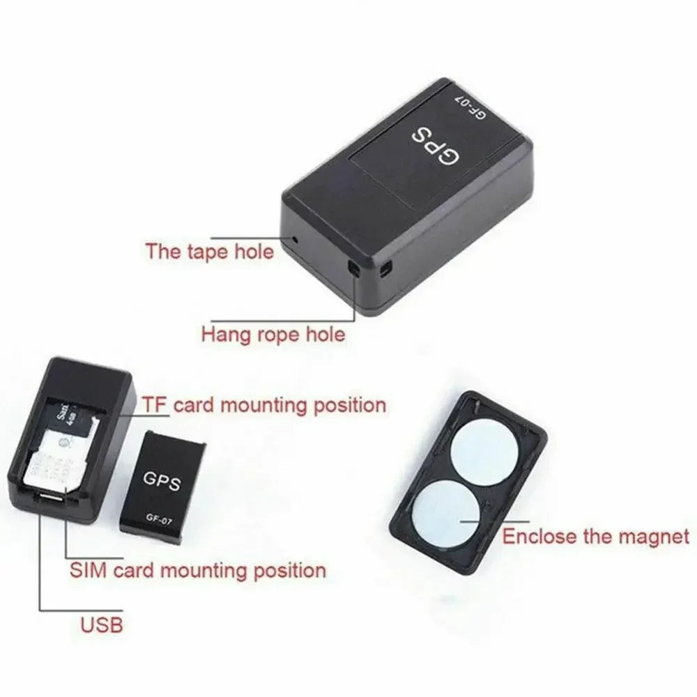 GPS car tracker GF-07 for vehicles, motorcycles, bicycles and pets - real-time GSM/GPRS locator and positioning device