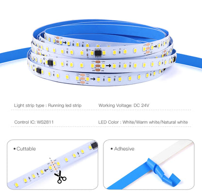 Smart WS2811 IC LED Strip Light Horse Running Chasing Effect Individual Pixel LED Addressable Control With Remote Panel Switch