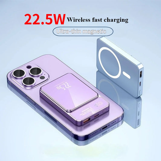 Power Bank 22.5W Magnetic Wireless Portable Chargers 30000mAh Super Fast Charging Powerbank External Battery for Iphone Xiaomi
