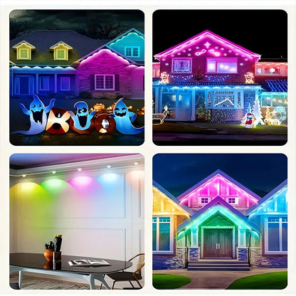 Permanent Outdoor Lights for House Smart Outside Christmas Eaves Light Waterproof Eaves Lights Remote APP Control Music Sync
