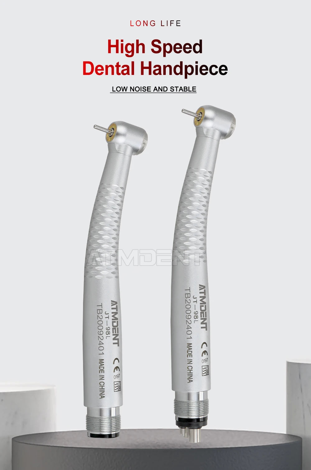 Dental 5 LED Light High Speed Handpiece 5 Water Sprays 2/4 Air Turbine Holes Dental Material