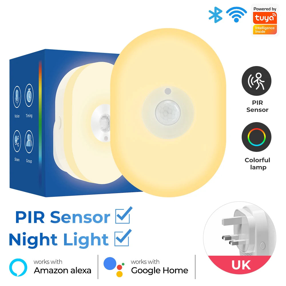 Smart Sensor Wifi Night Light Night Lights Plug Into Wall APP Control Dimmable Timing Atmosphere Wall Lamp For Bedroom