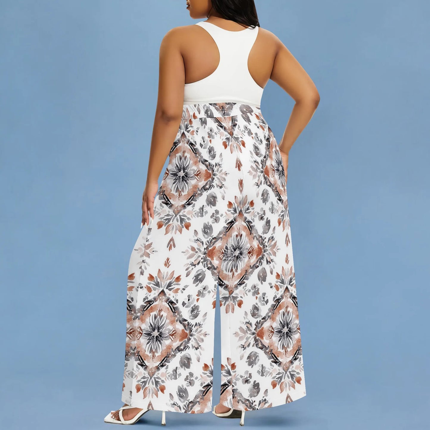 2025 Spring Palazzo Pants for Women High Waisted Wide Leg Stretchy Loose Fit Casual Trousers Party Pants with Pocket