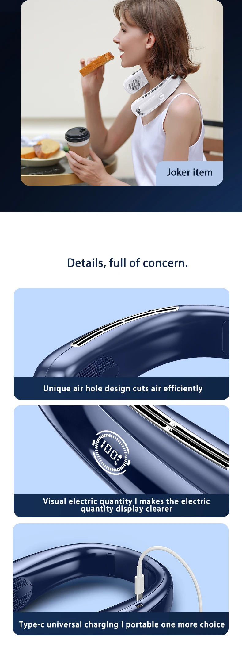 Xiaomi Portable Neck Fan Smart Digital Display Power Ventilador Rechargeable Outdoor Bladeless Silent Electric Neck Fan Cooler