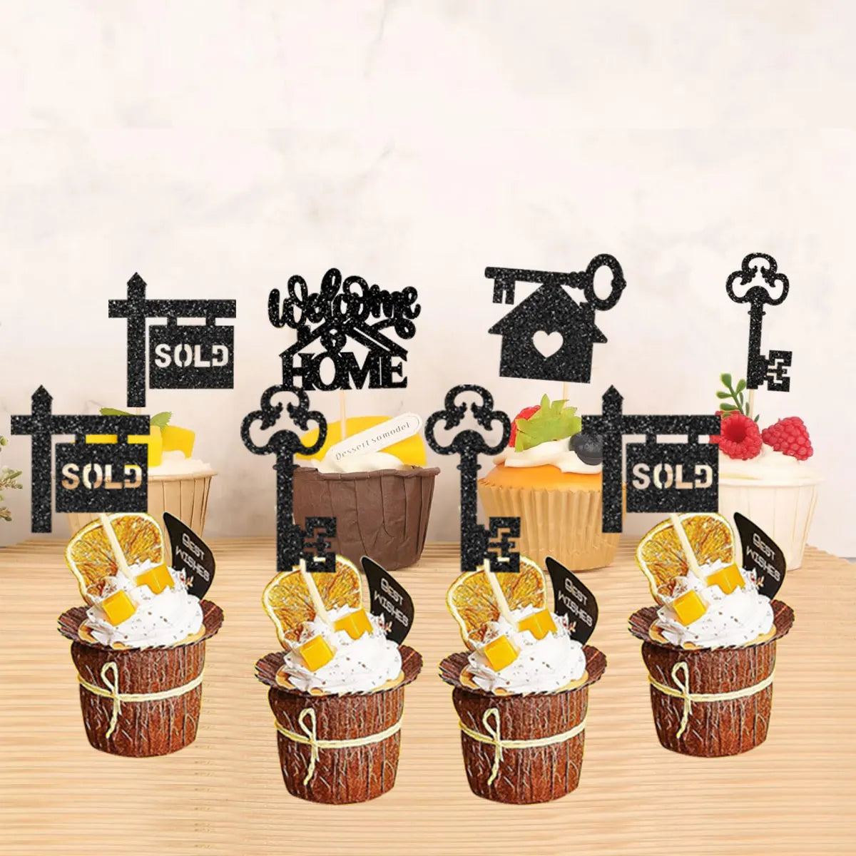 1 set Home Sweet Home cake decoration, housewarming party welcome home cake topper