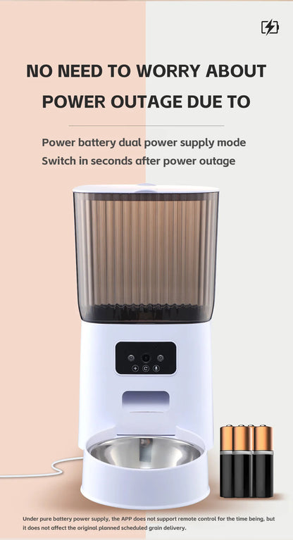 5L Double Bowls Smart Automatic Cat Feeder With Camera Cat Dry Food Video Dispenser Pet Smart Voice Recorder Auto Feeder For Dog