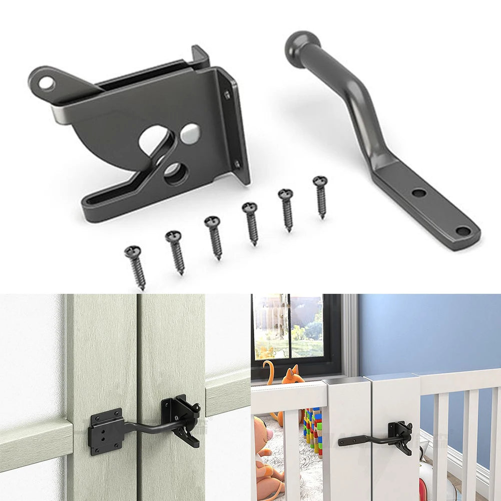 Auto Gate Latch Fence Lock Door Buckle Latch Buckles With Rope Lockable Gate Spring Auto Pad Lock Garden