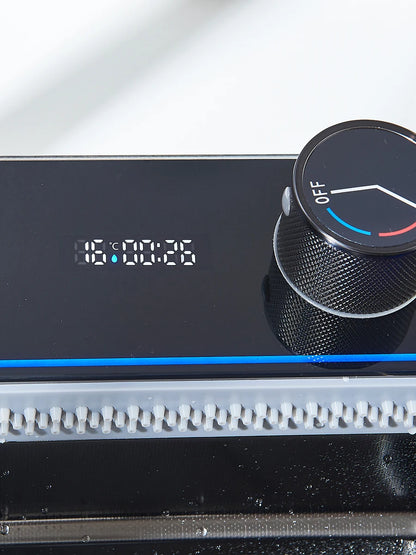 304 Stainless Steel Waterfall Kitchen Sink Large Single Slot Integrated Digital Display Faucet Set Soap Dispenser Cup Washer