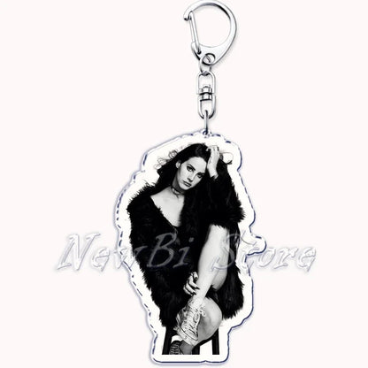 Hot Singer Lana Del Rey Keychain for Accessories Bag Pendant Born To Die Ultraviolence Key Chain Ring Keyring Jewelry Fans Gifts