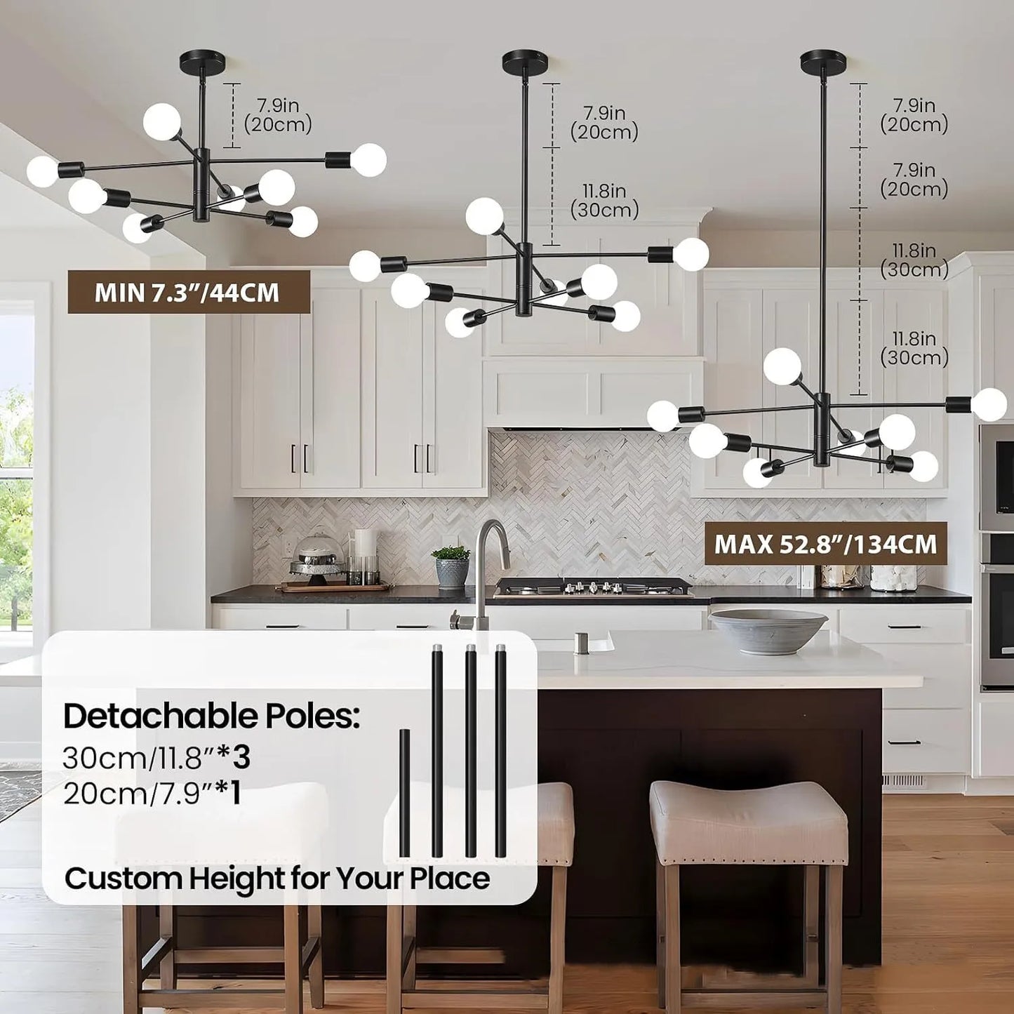 Decorative Living Room Chandelier Light 6/8/10/12 Lamps Heads Modern E27 Ceiling Chandelier Dining Room Bedroom Chandelier Lamp