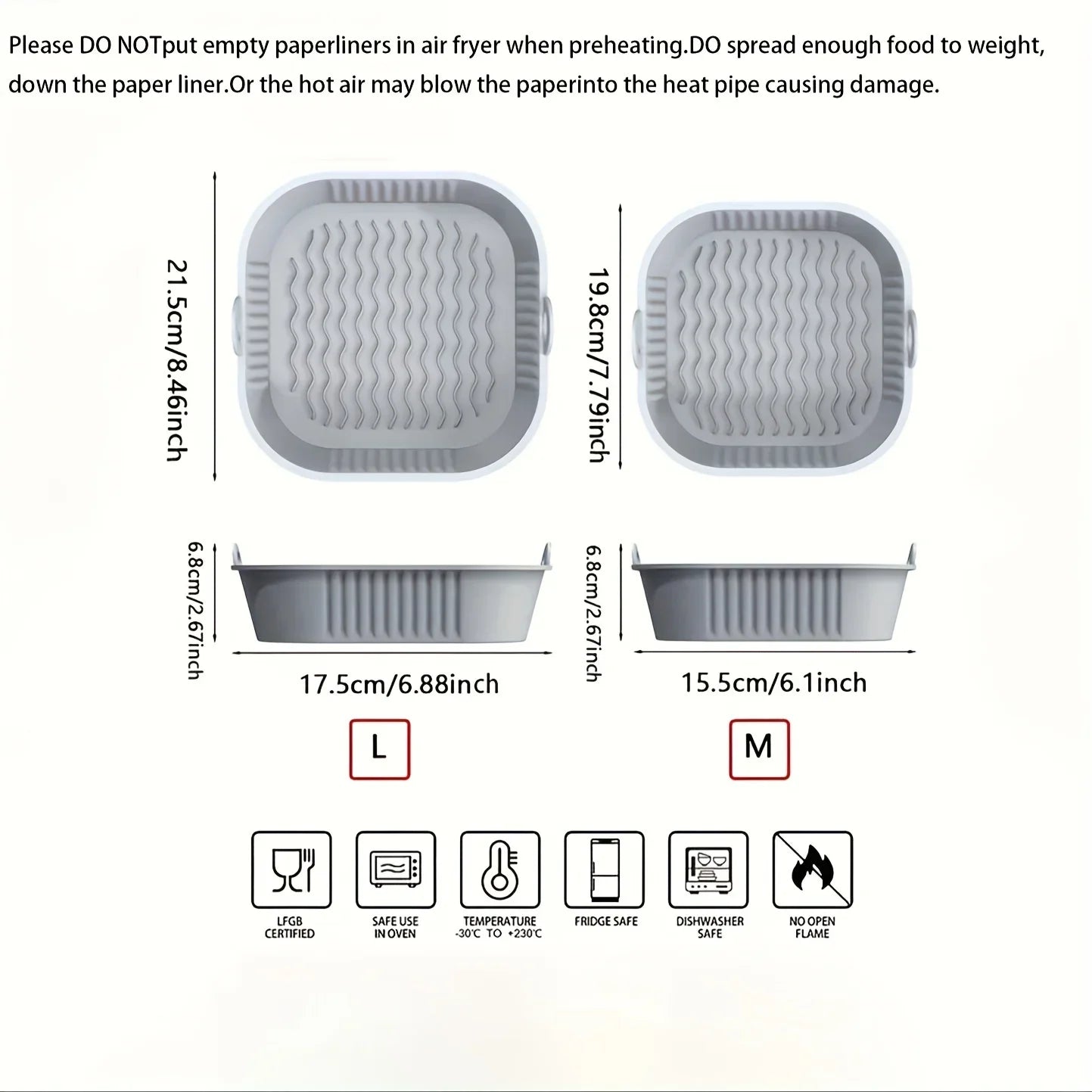 1pc Silicone Air Fryer Liners Air Fryer Liner Pots, Silicone Basket Bowls, Reusable Baking Trays, Oven Accessories, Baking Tools