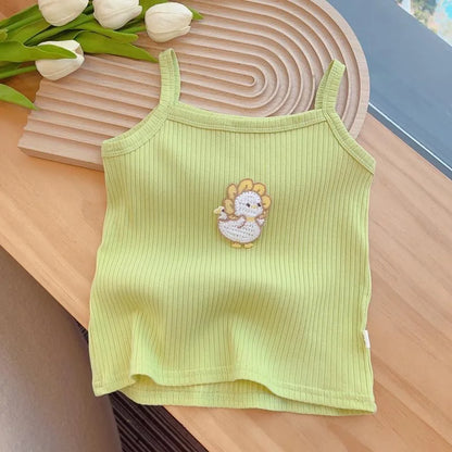 Baby Girls T-shirts for Kids Summer Sleeveless Knitted Tops Vest Outfits Girls Cute Halter Tops Tees Children Clothing 1-12 Year