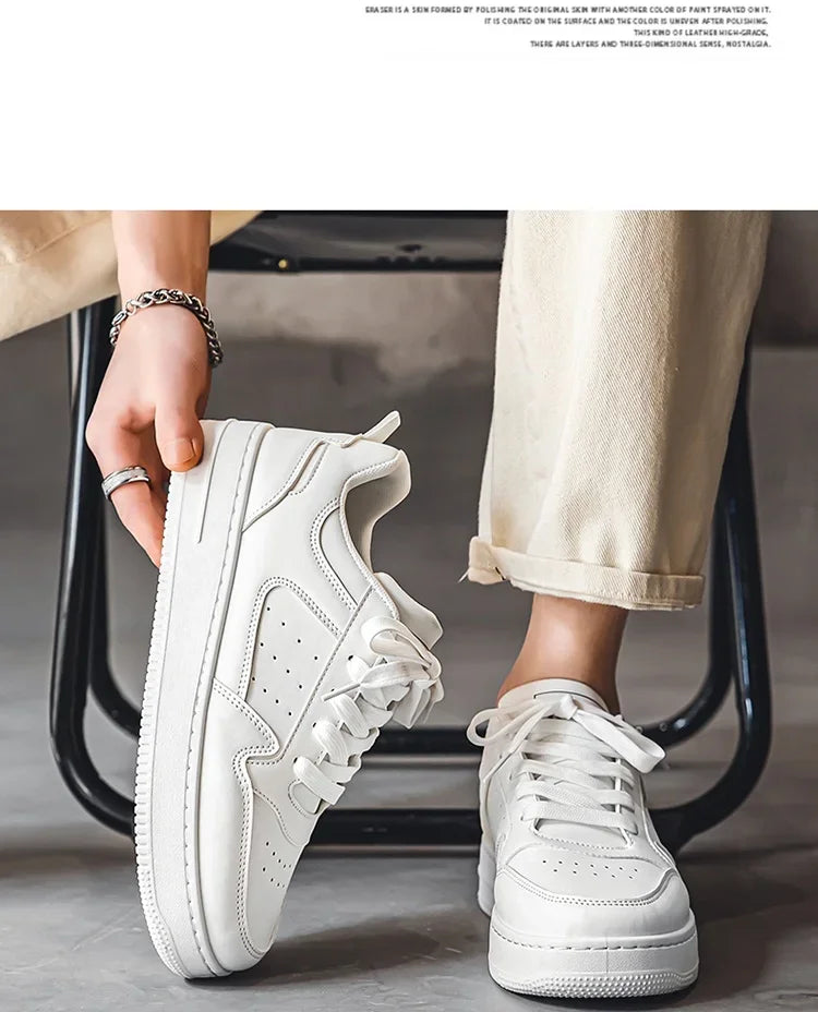 2024 Brand Leather men's Sneakers White Platform Woman Sports Sneakers Female Vulcanized Shoes Sneakers Casual Ladies Trainers