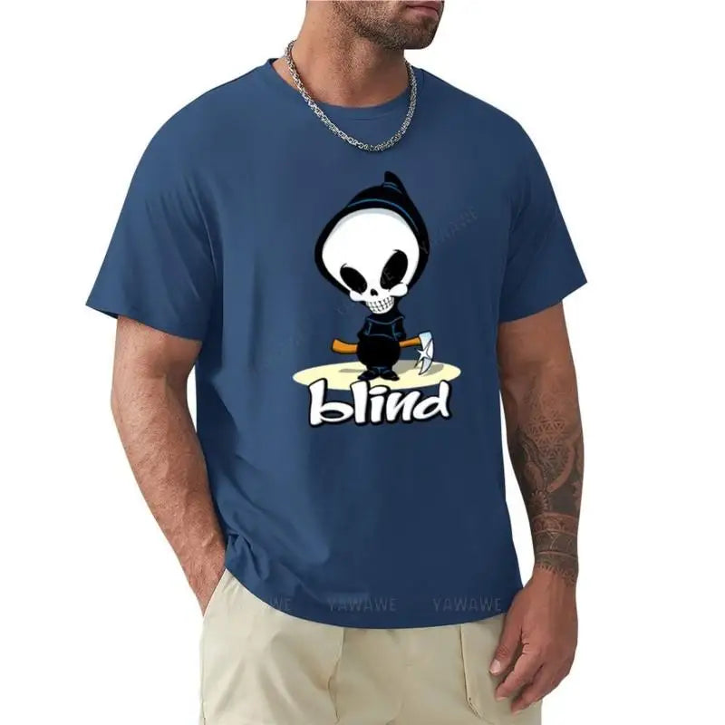 blind skateboards T-Shirt Short sleeve tee boys white t shirts mens clothes black cotton mens t-shirt