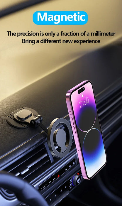 Magnetic Car Phone Holder All-Metal 1040° Rotation Cell Phone Stand For Magsafe iPhone 16 15 14 13 12 Pro Max Dashboard Mount