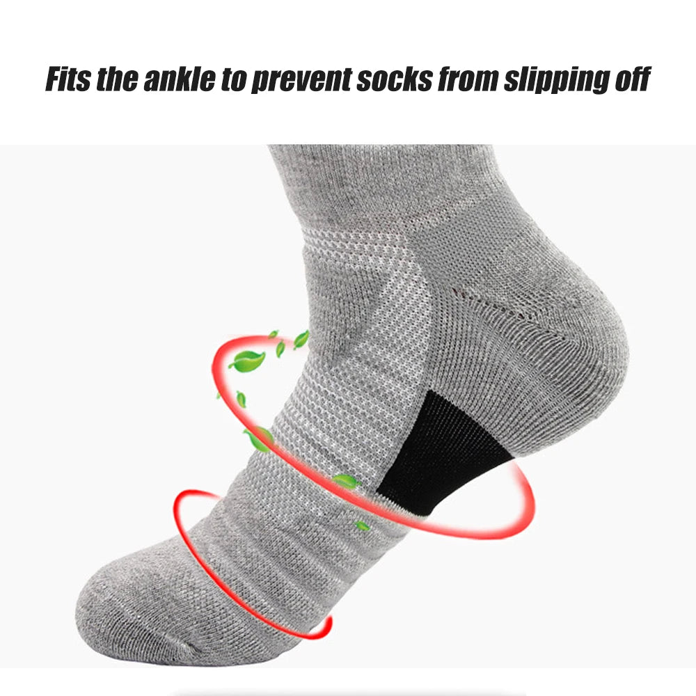 Anti-slip sports socks for men, solid color compression socks for cycling, running, football, basketball, soccer, 1pair