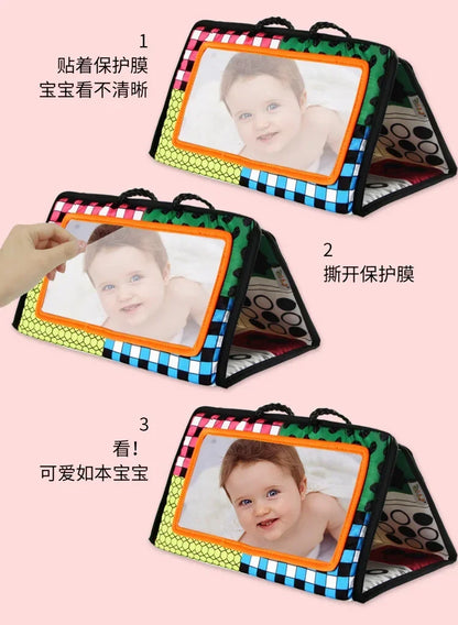 Black and White Newborn Mirror Toys Baby Tummy Time for Babies Montessori Development Crawl High Contrast Activity Sensory Toy