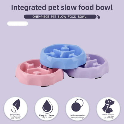 Pet Dog Anti Choking Slow Food Bowl, Anti Slip And Spilled Dog Food Slow Food Bowl, Rice Bowl, Dog Bowl, PP Bowl