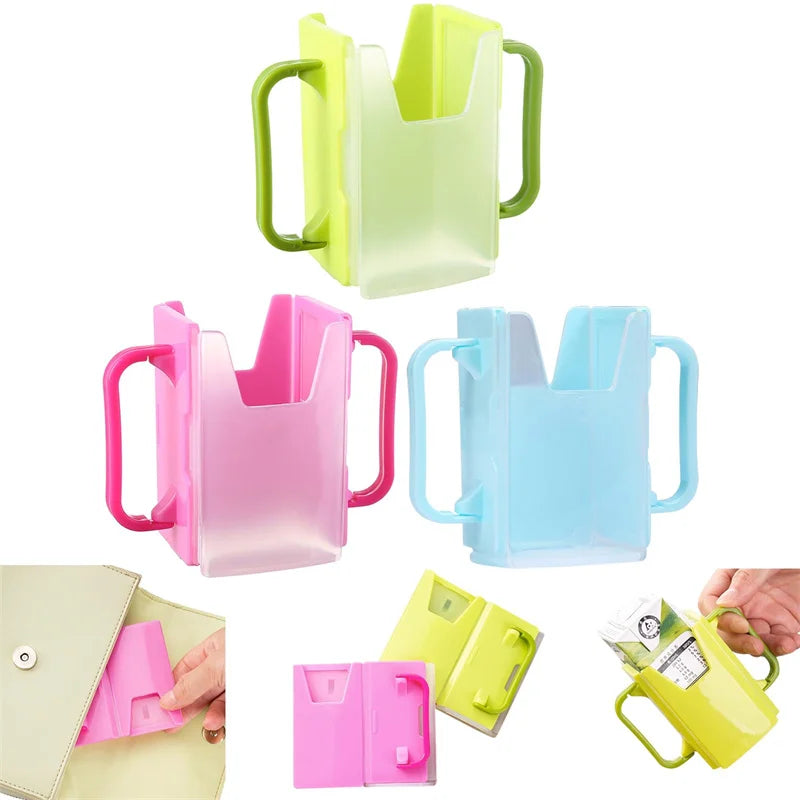 Infant Anti-Spill Cup Holder Bottle Cup Milk Holder Adjustable Safety Plastic Baby Toddler Juice Box Drinking