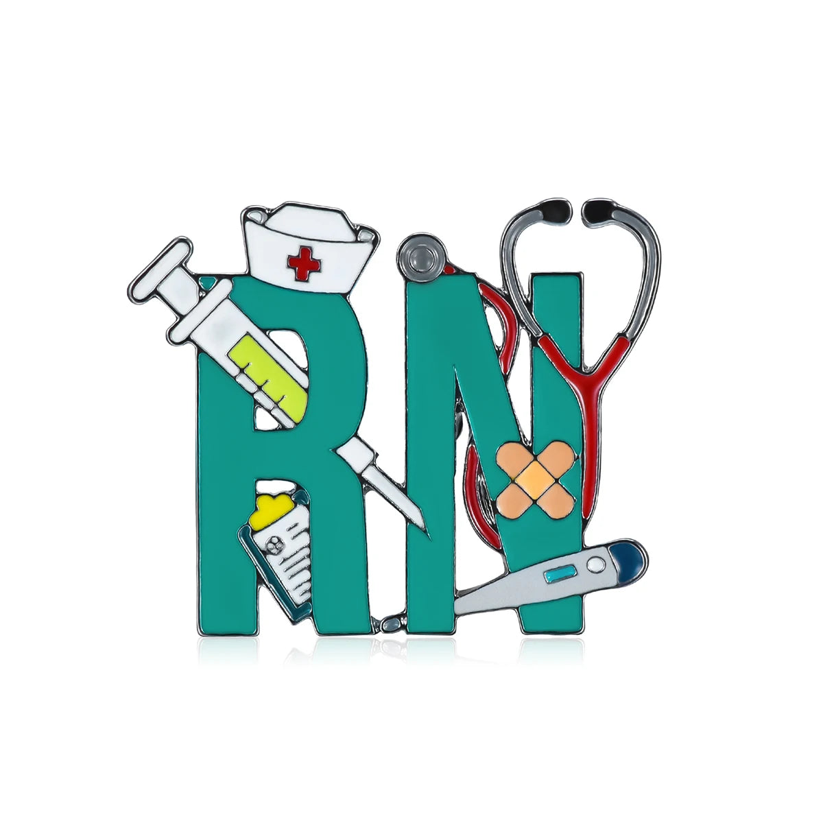 Creative RN MD Coloful Enamel Pin Brooch Medical nursing Lapel Lanyard Bag Badge Jewelry Accessories Gift for Nurse Doctor