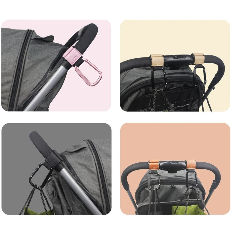 Stroller Hooks Pushchair Hook Upgrade Carabiner Pram Hook for Hanging Bag Purse Universal Stroller Accessories