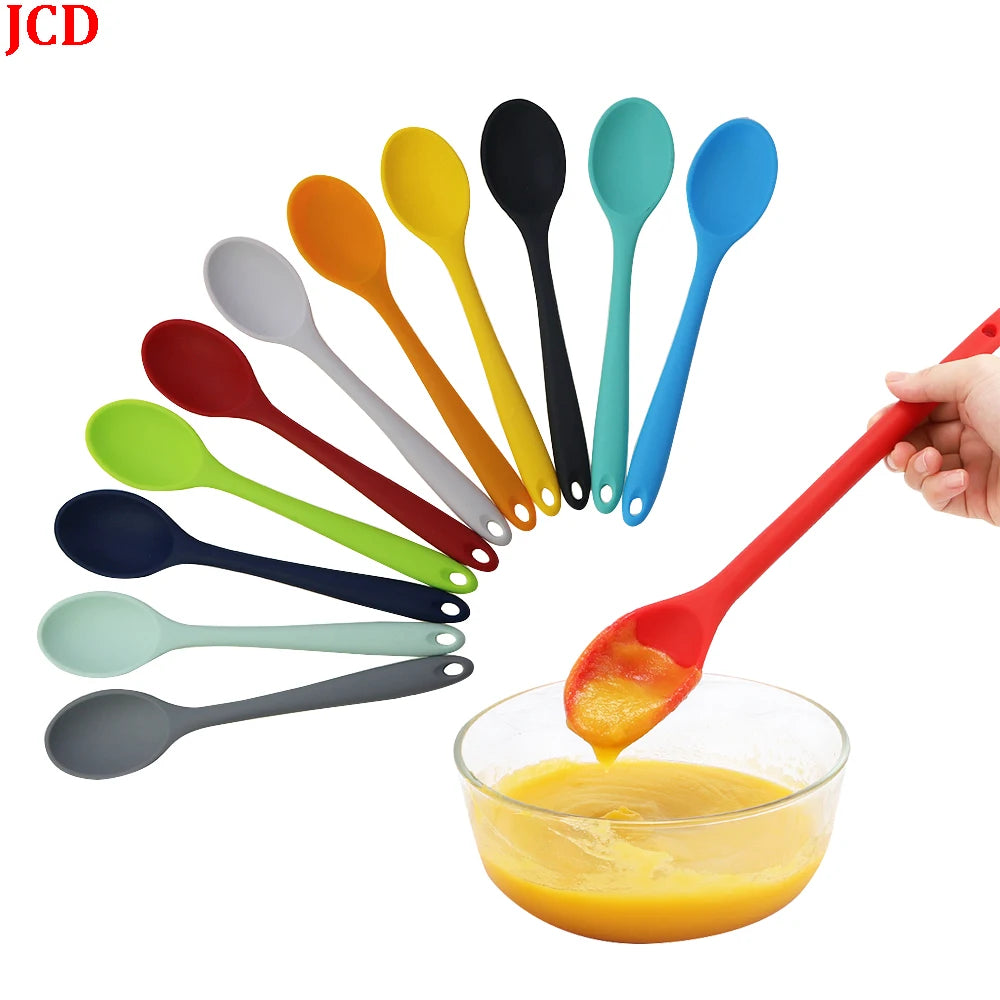 20.8CM Silica Gel Stirring Spoon Integrated Silica Gel Spoon, Kitchen Spoon, Kitchen Utensils, Soup, Spoon Scald Proof