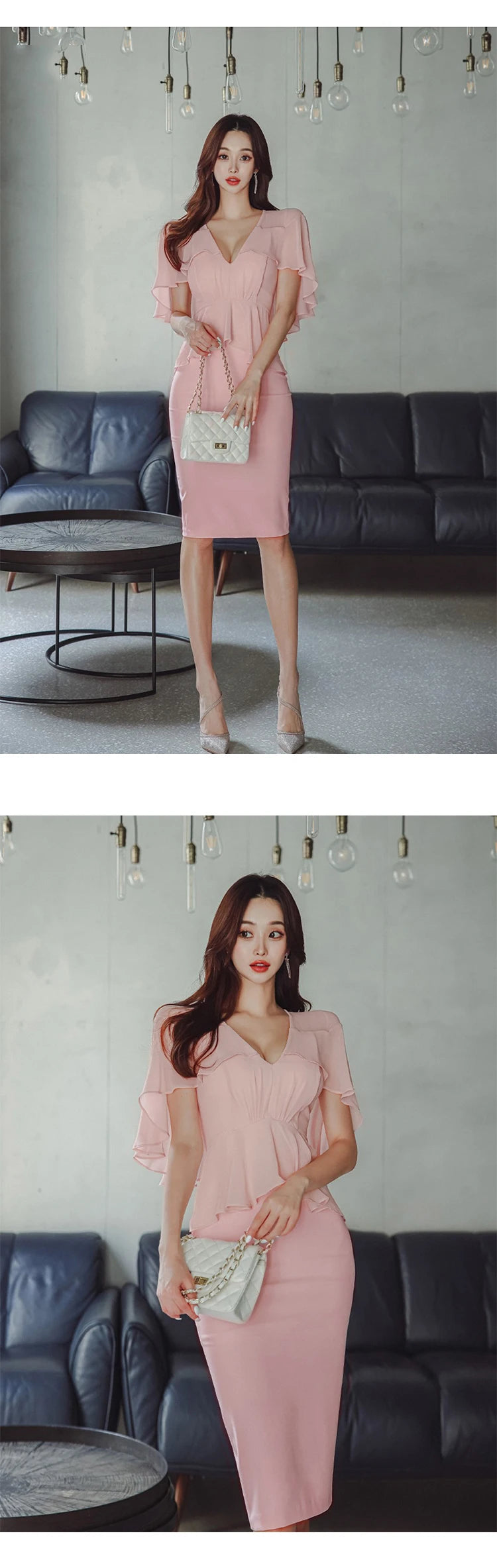 Fashion Summer Evening Dress Women Clothes Elegant Pretty Chic Sweet Cloak V-Neck Wrap Hip Midi Party Robe Mujer Vestidos Fiesta