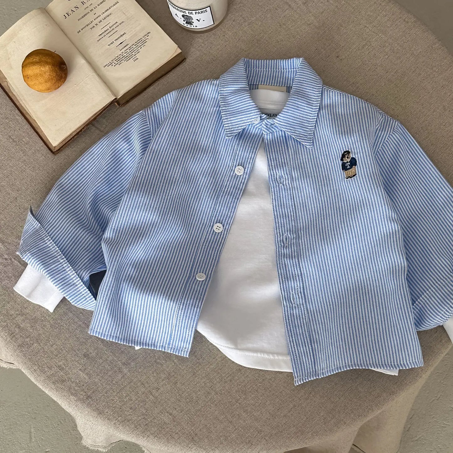 Fashion Baby Girl Boy Cotton Shirt Cartoon Embroidery Infant Toddle Child Spring Autumn Outwear Casual Outfit Baby Clothes 1-10Y