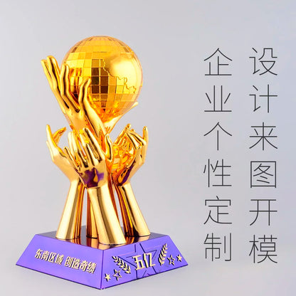 Maximum High Quality, Sports  Souvenirs with Colful Trophies,  Custom Logos  Text