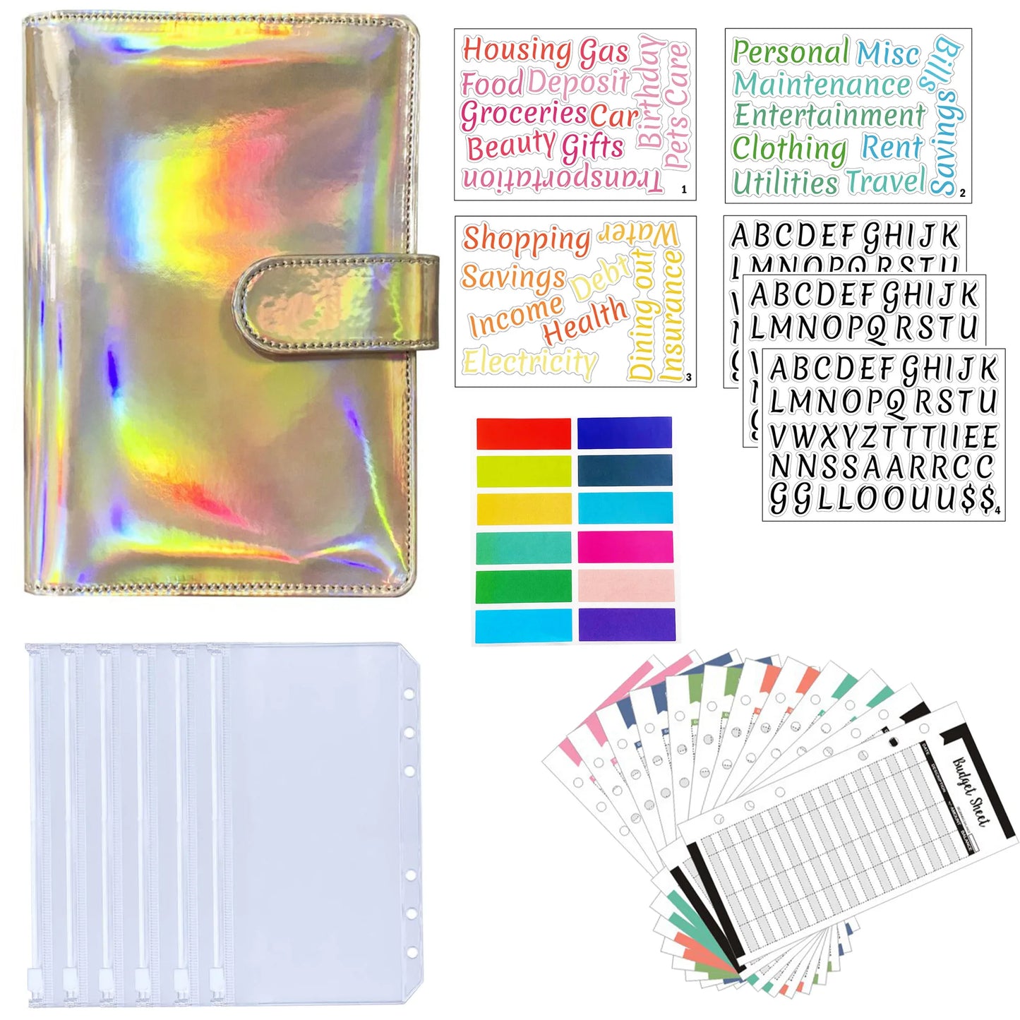 A6 Binder Cash Envelopes for Budgeting Money Organizer for Cash Money Envelopes for cash Leather A6 Binder with zipper