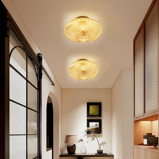 Nordic Glass Wall Lamp Retro Corrugated Design Suitable For Decorative Wall Lamps In Corridor Bedrooms Living Rooms Study Rooms