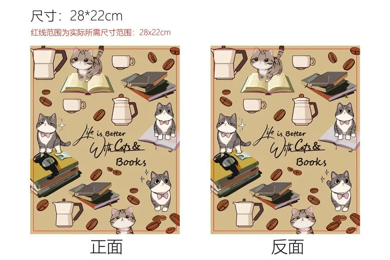 1pc Vintage Books Book Sleeve Teaware Book Protector Flower Black Book Covers for Paperbacks Washable Fabric Cloth Book